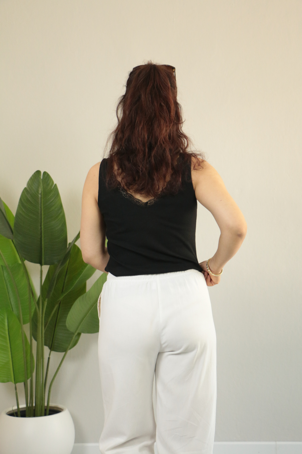 Yazlık Dantel Detaylı V yaka Bluz XL - siyah