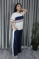 Kadın Modal Kumaş Şerit Detay Premium Kalite Alt Üst Takım S - haki