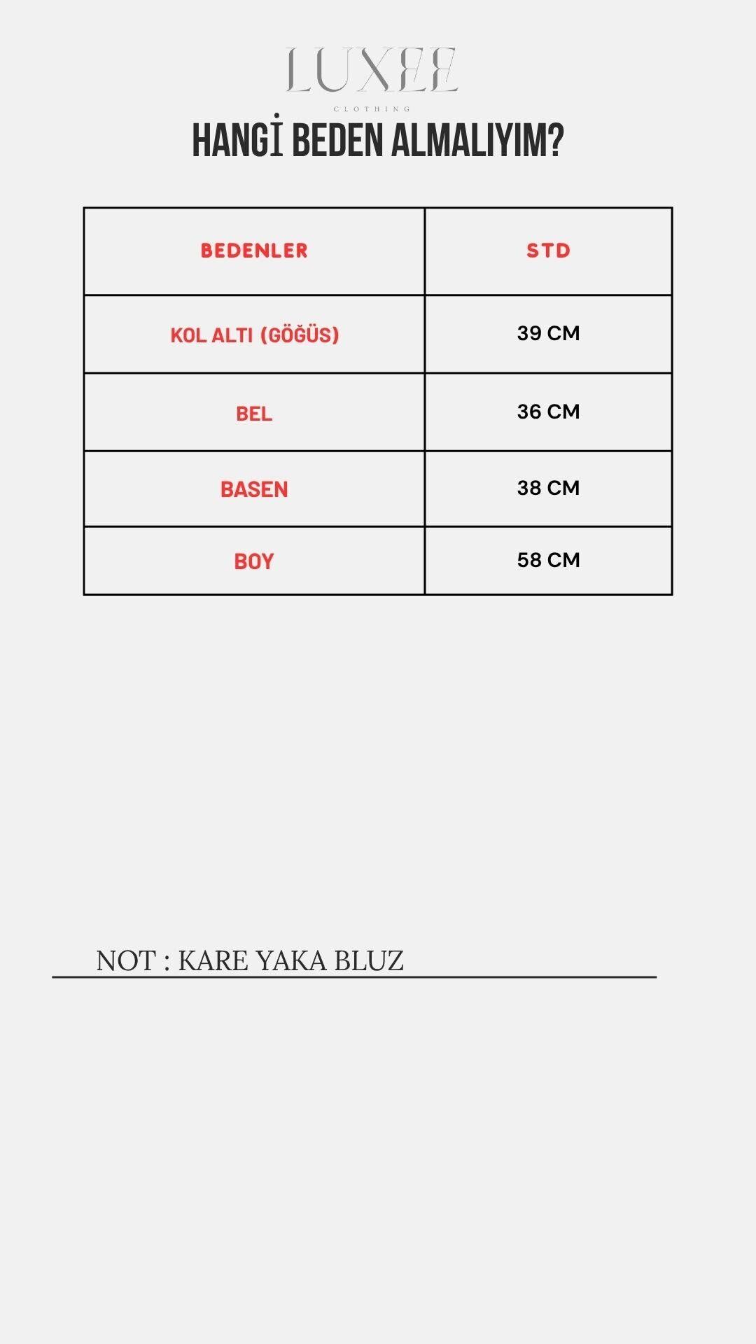 Kadın Kare Yaka Fitilli Kaşkorse Standart Beden Bluz