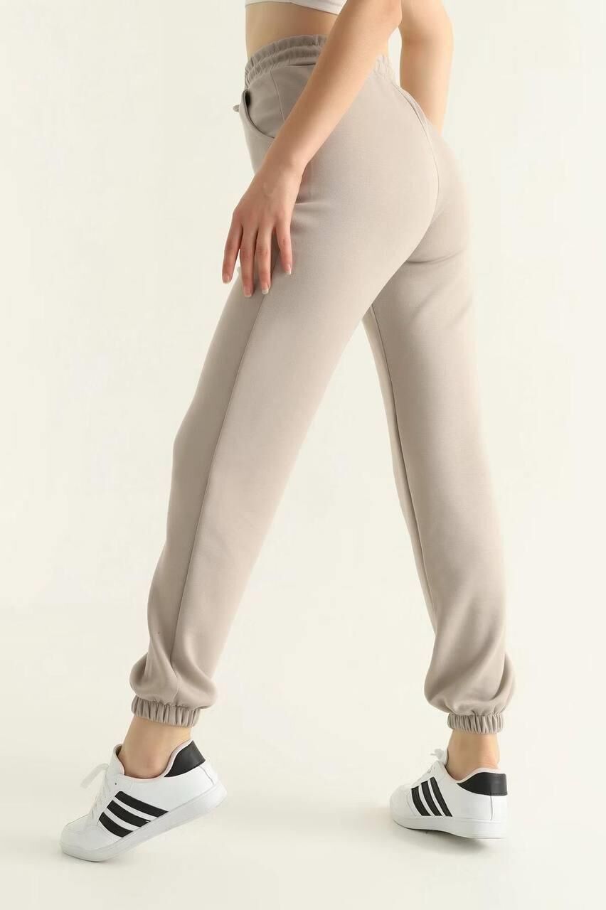Kadın OYS Model Jogger Paçası Lastikli Eşofman Modal Kumaş Bej Eşofman