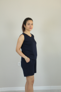 Sıfır Kol Yazlık Modal Kumaş Şortlu İkili Takım lacivert - S