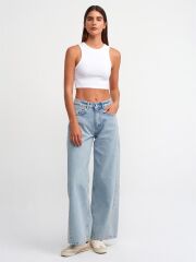 Kadın Halter Yaka Kaşkorse Ekru Crop Atlet