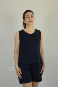 Sıfır Kol Yazlık Modal Kumaş Şortlu İkili Takım lacivert - 2XL
