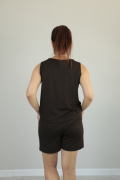 Sıfır Kol Yazlık Modal Kumaş Şortlu İkili Takım acı kahve - 2XL