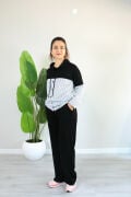Gömlek Garnili Kapişonlu Modal Alt Üst Takım XL - siyah