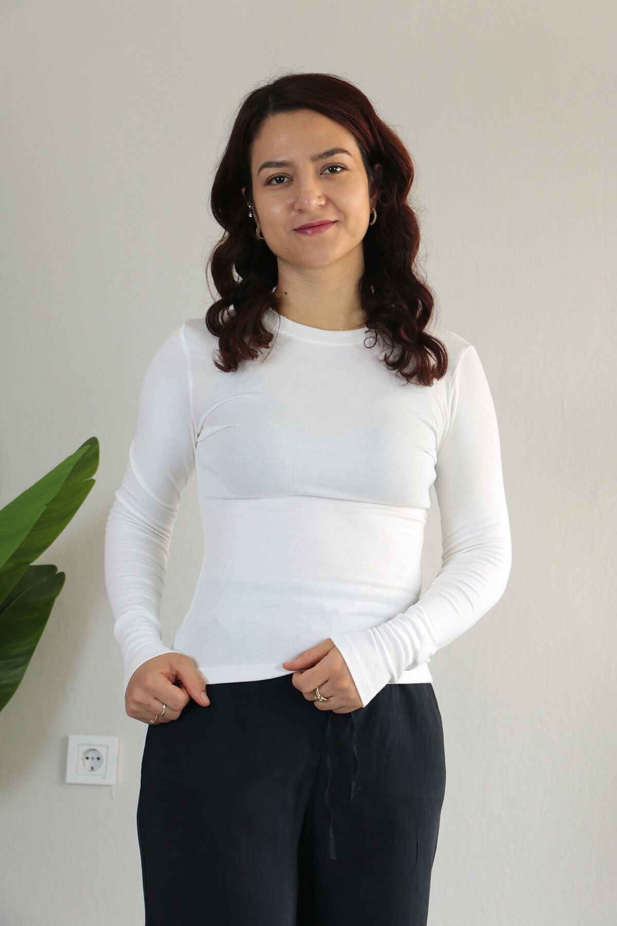 Anti Alerjik Pamuklu Full Likralı Uzun Kollu Bisiklet Yaka Body XL - beyaz