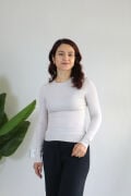 Anti Alerjik Pamuklu Full Likralı Uzun Kollu Bisiklet Yaka Body L - taş