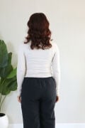 Anti Alerjik Pamuklu Full Likralı Uzun Kollu Kare Yaka Body XL - taş
