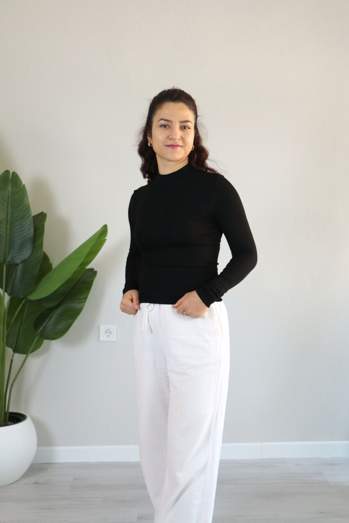 Anti Alerjik Pamuklu Full Likralı Uzun Kollu Balıkçı Yaka Body XL - siyah