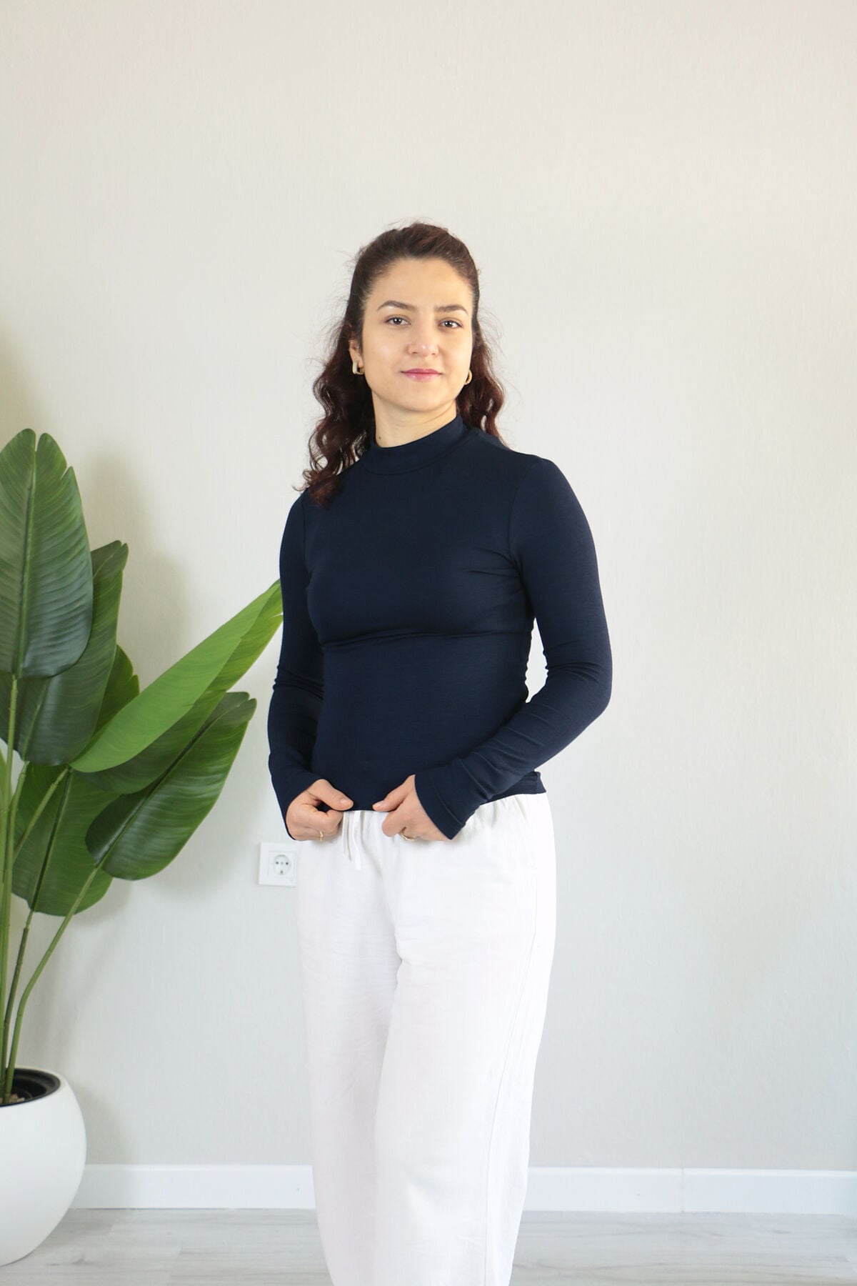 Anti Alerjik Pamuklu Full Likralı Uzun Kollu Balıkçı Yaka Body XL - lacivert