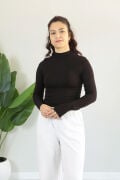 Anti Alerjik Pamuklu Full Likralı Uzun Kollu Balıkçı Yaka Body XL - acı kahve