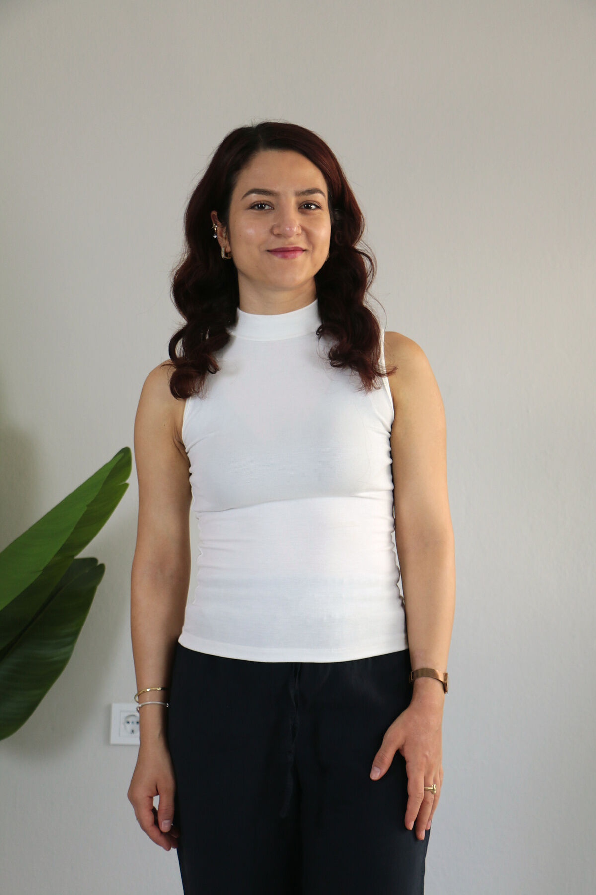 Anti Alerjik Pamuklu Full Likralı Sıfır Kol Balıkçı Yaka Body S - beyaz