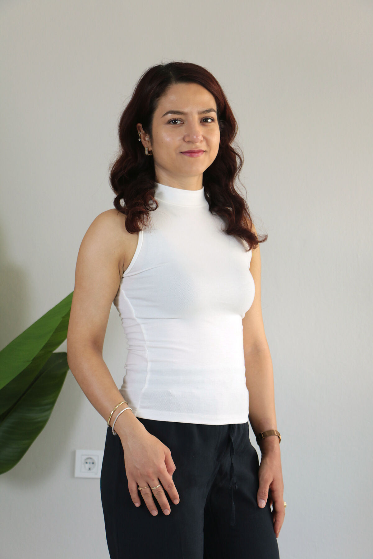 Anti Alerjik Pamuklu Full Likralı Sıfır Kol Balıkçı Yaka Body XL - beyaz