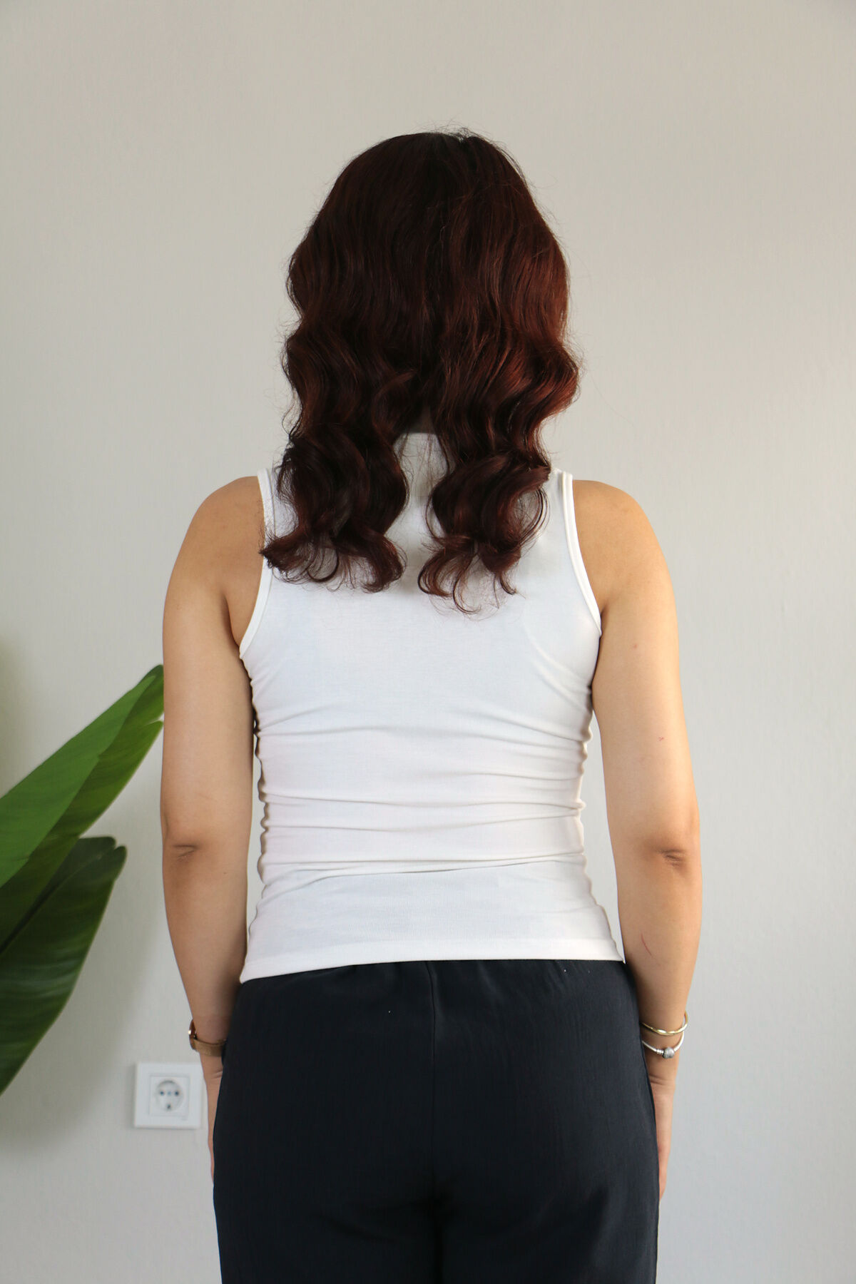 Anti Alerjik Pamuklu Full Likralı Sıfır Kol Balıkçı Yaka Body XL - beyaz