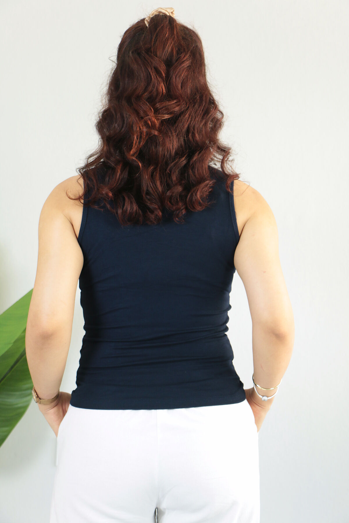 Anti Alerjik Pamuklu Full Likralı Sıfır Kol Balıkçı Yaka Body XL - lacivert