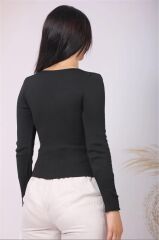 Kadın Kare Yaka Fitilli Kaşkorse Standart Beden Bluz Standart