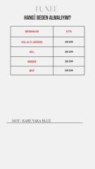 Kadın Kare Yaka Fitilli Kaşkorse Standart Beden Bluz Standart