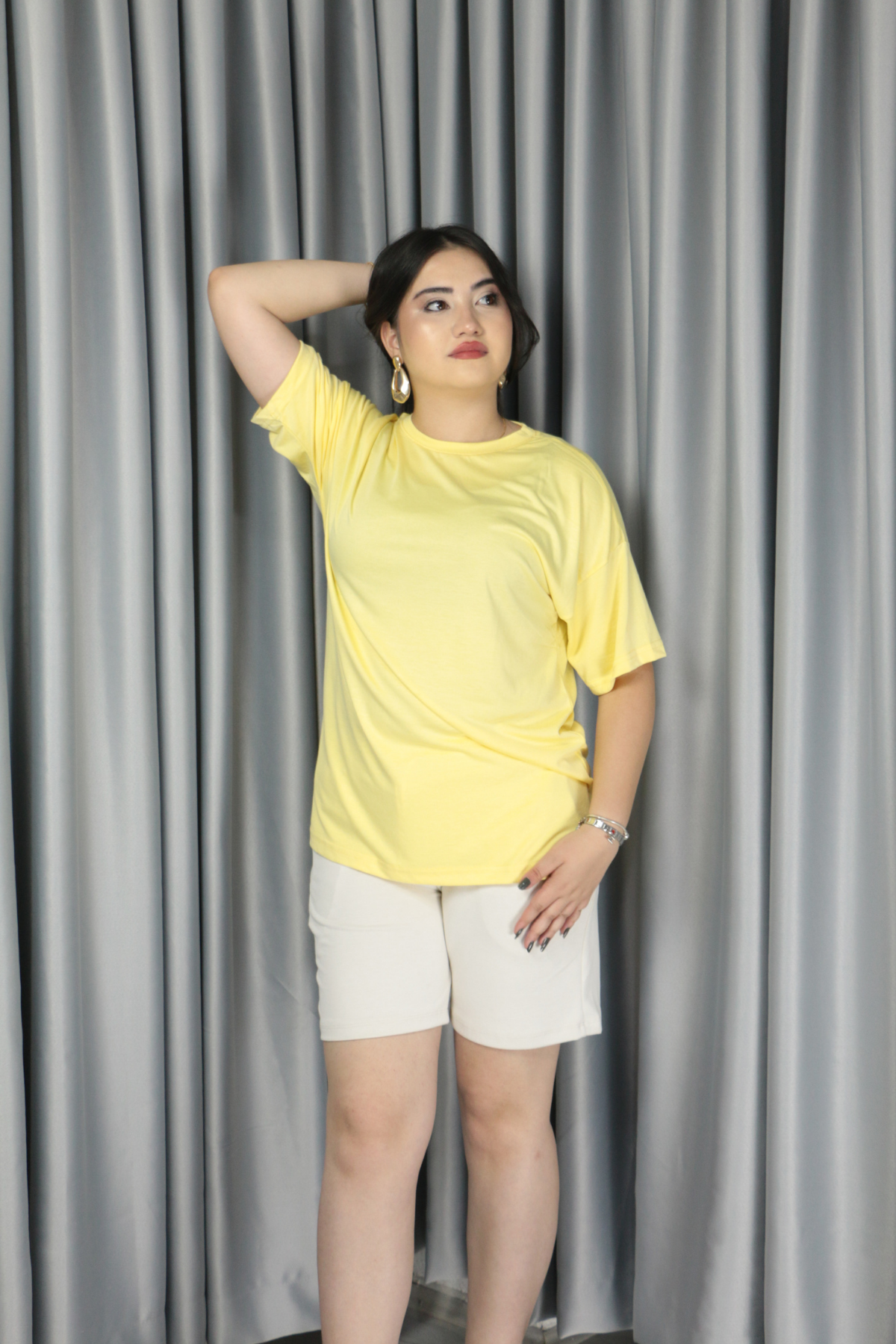 Kadın Modal Kumaş  Full Likra T-Shirt L - sarı