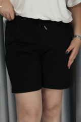 Kadın Modal Kumaş Belden Bağlamalı Full Likralı Şort M - siyah