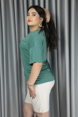 Kadın Modal Kumaş Belden Bağlamalı Full Likralı Şort M - krem