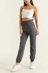 Kadın OYS Model Jogger Paçası Lastikli Eşofman Modal Kumaş Füme Eşofman S