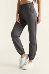 Kadın OYS Model Jogger Paçası Lastikli Eşofman Modal Kumaş Füme Eşofman L