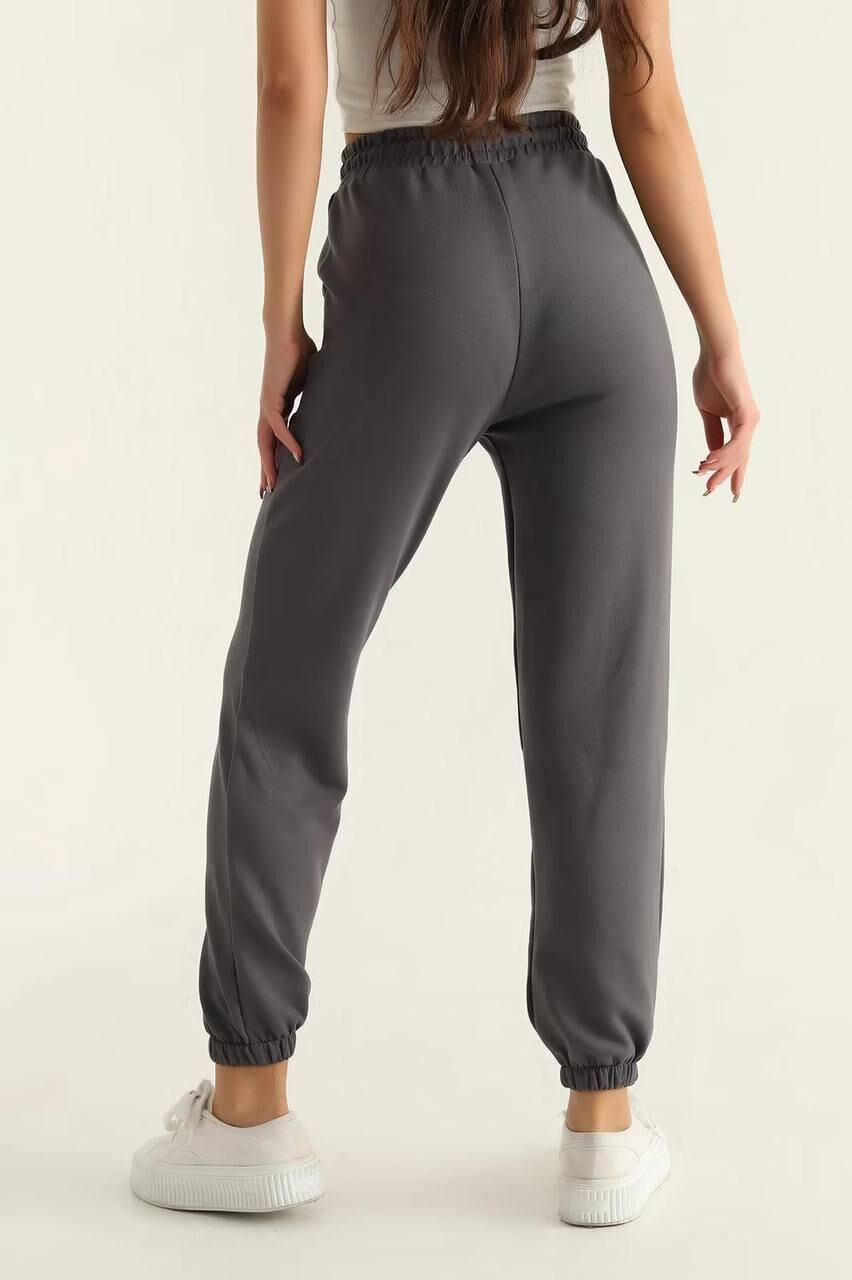 Kadın OYS Model Jogger Paçası Lastikli Eşofman Modal Kumaş Füme Eşofman 2XL