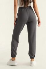 Kadın OYS Model Jogger Paçası Lastikli Eşofman Modal Kumaş Füme Eşofman 2XL