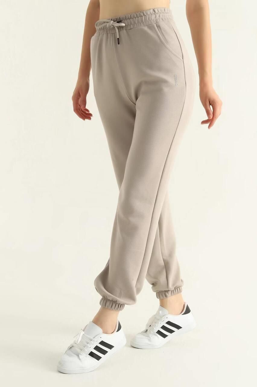 Kadın OYS Model Jogger Paçası Lastikli Eşofman Modal Kumaş Bej Eşofman S