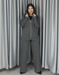 Yumuşak dokulu oversize standart triko takım Standart - antrasit