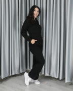 Modal dökümlü yumuşak dokulu polo yaka takım M - siyah