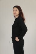 Modal dökümlü yumuşak dokulu polo yaka takım L - siyah