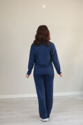 Modal dökümlü yumuşak dokulu polo yaka takım S - lacivert