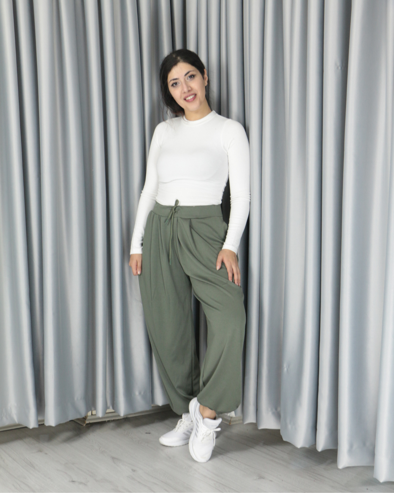 Kadın Modal Kumaş Efsane Siyah Şalvar S - haki