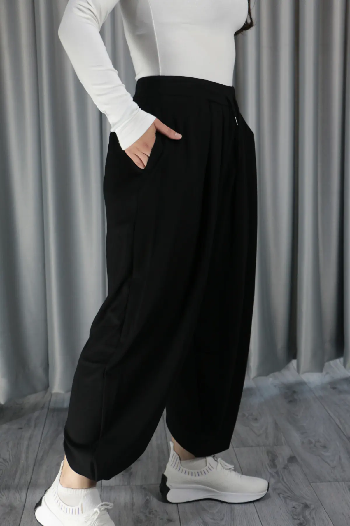 Kadın Modal Kumaş Efsane Siyah Şalvar S - siyah