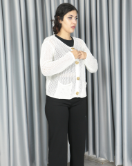 Triko ajurlu standart hırka Standart - Cepli Model