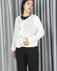 Triko ajurlu standart hırka Standart - Cepli Model