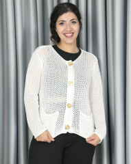 Triko ajurlu standart hırka Standart - Cepli Model