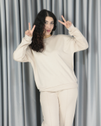 Yumuşak Dokulu Modal Kumaş Pantolonu Çımalı Alt Üst Takım L - bej