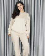 Yumuşak Dokulu Modal Kumaş Pantolonu Çımalı Alt Üst Takım L - bej