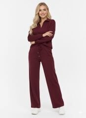 Modal dökümlü yumuşak dokulu polo yaka takım XL - bordo