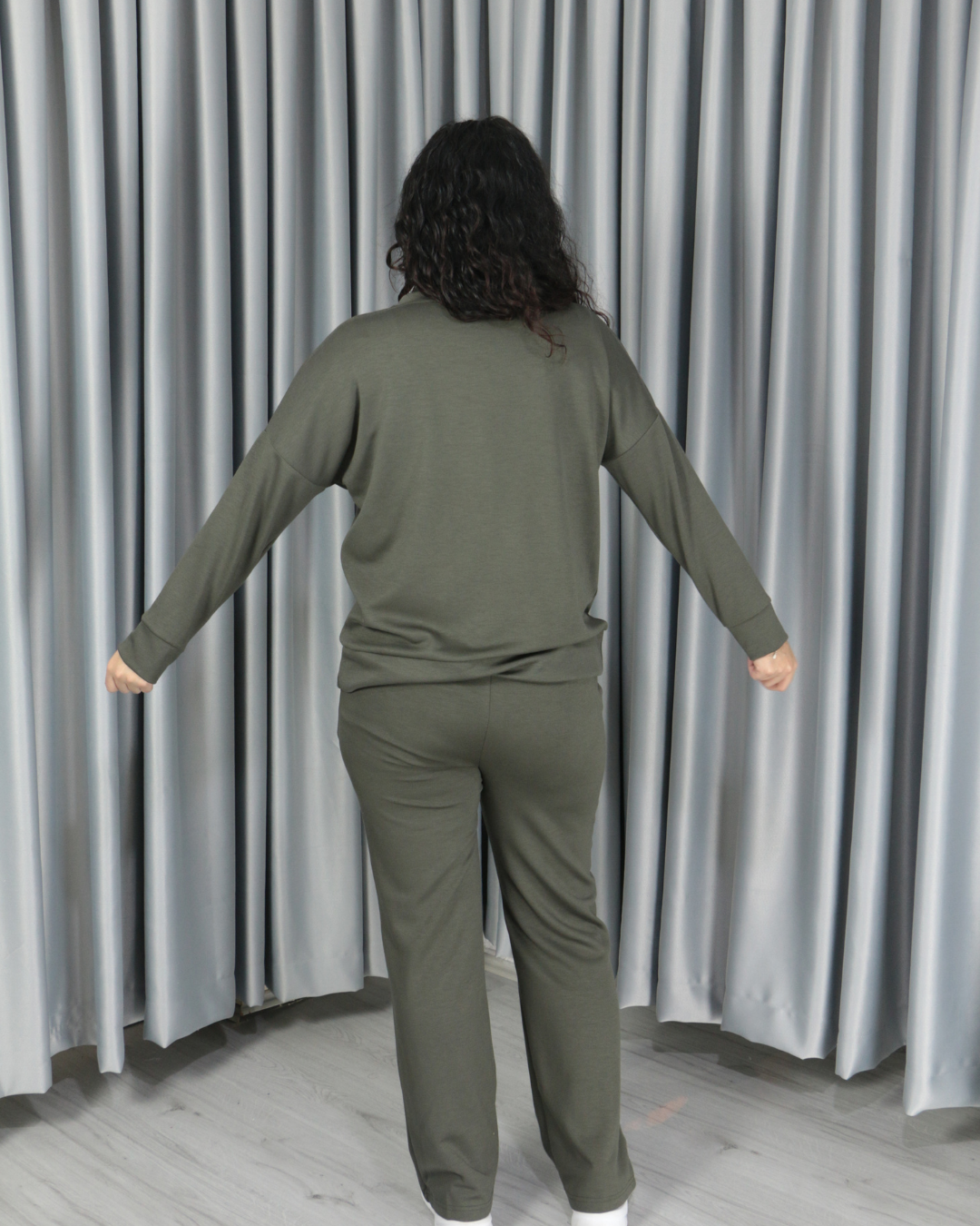 Yumuşak Dokulu Modal Kumaş Alt Üst Çıma Detay Alt Üst Takım S - haki