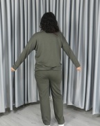 Yumuşak Dokulu Modal Kumaş Alt Üst Çıma Detay Alt Üst Takım S - haki