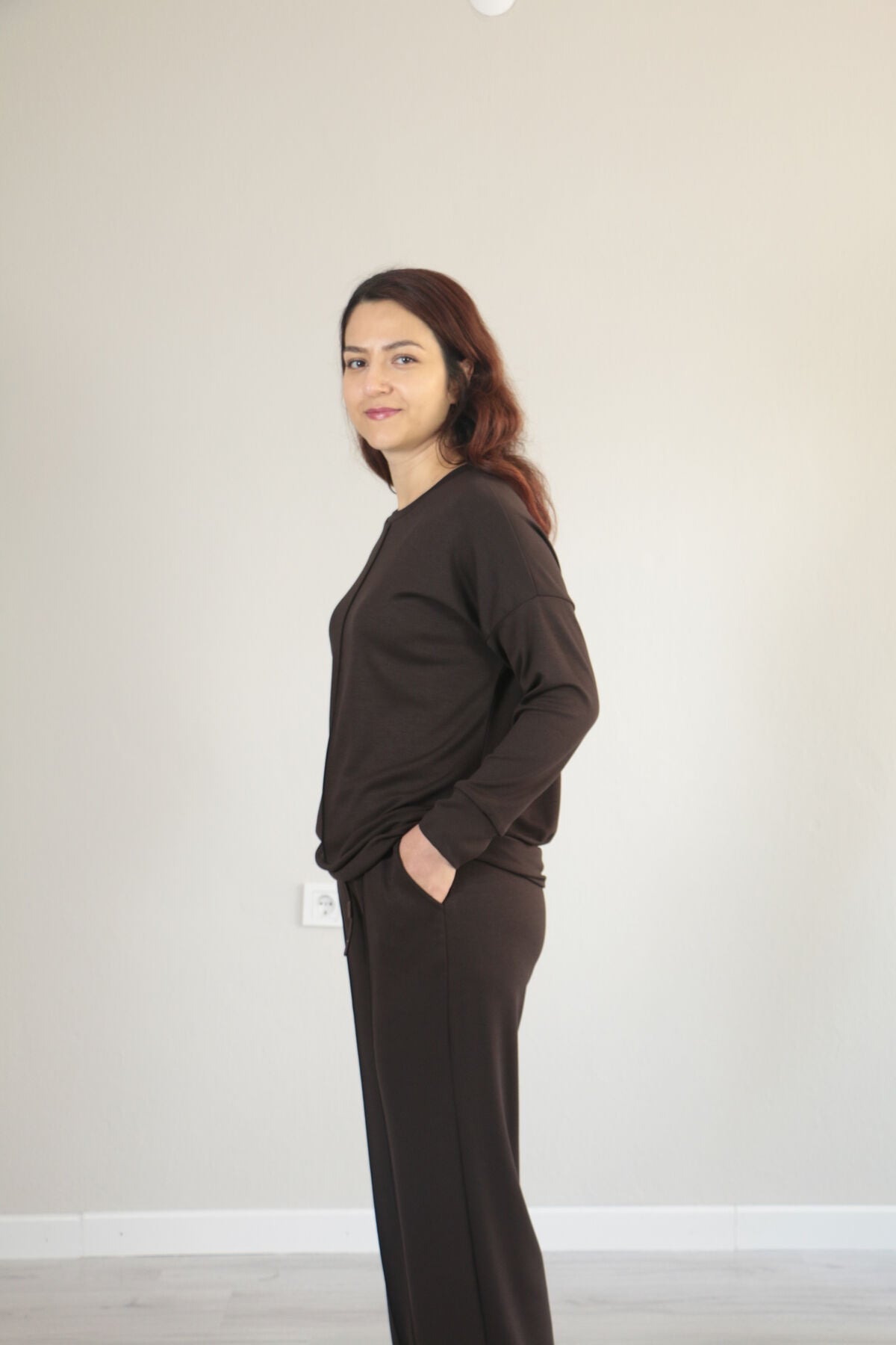 Çıma Detay Basic Modal Alt Üst Takım XL - acı kahve