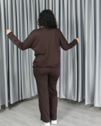 Yumuşak Dokulu Modal Kumaş Alt Üst Çıma Detay Alt Üst Takım M - acı kahve