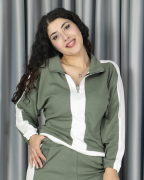 Modal Kumaş Şerit ve Fermuar Detaylı Alt Üst Takım L - haki