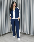 Modal Kumaş Şerit ve Fermuar Detaylı Alt Üst Takım L - lacivert