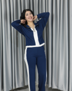 Modal Kumaş Şerit ve Fermuar Detaylı Alt Üst Takım L - lacivert