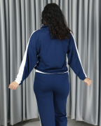 Modal Kumaş Şerit ve Fermuar Detaylı Alt Üst Takım L - lacivert