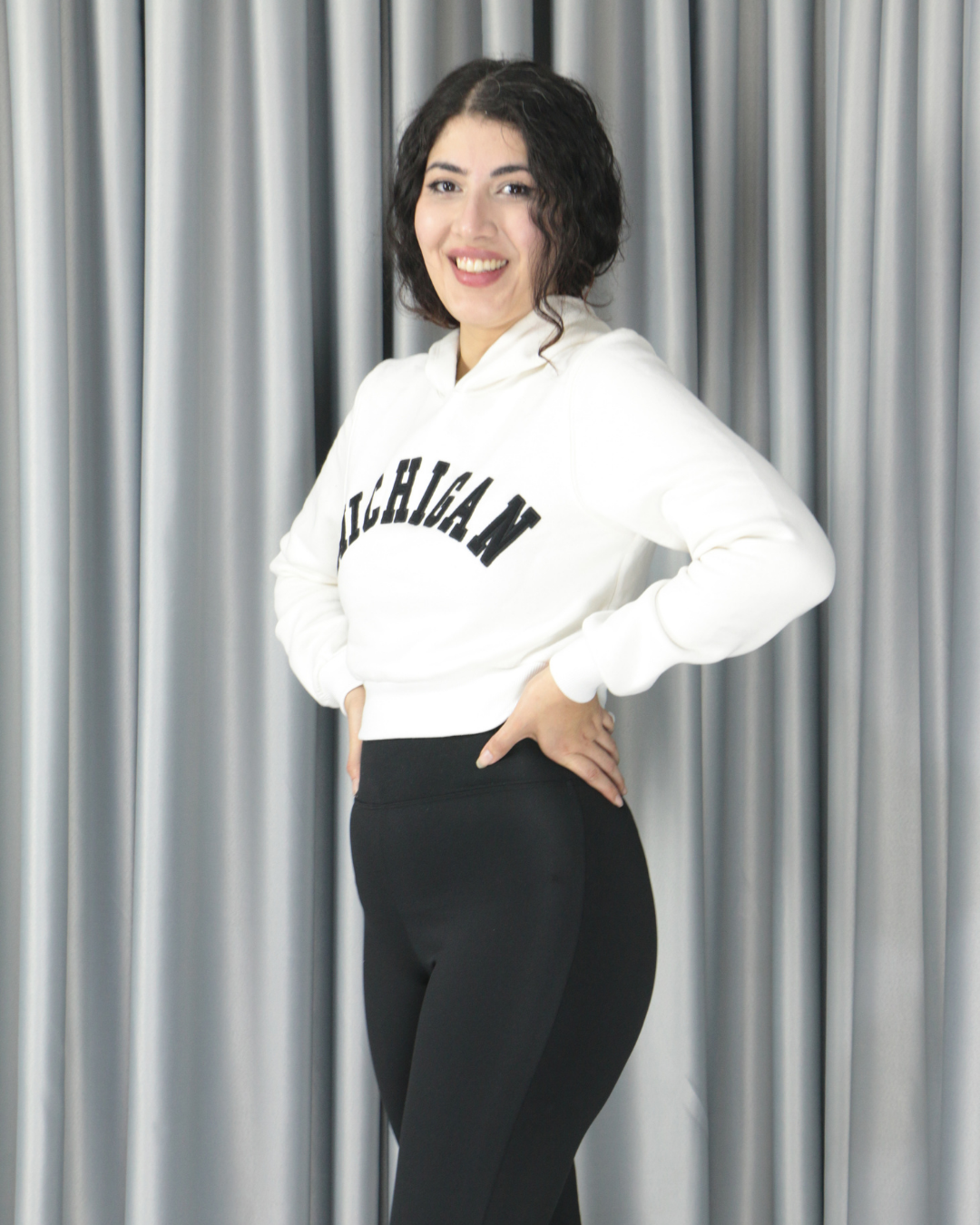 Yüksek Bel Boru Paça Şardonlu Premium Toparlayıcı Tayt L - siyah